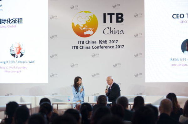 ITB China 2017: Jane Sun, CEO Ctrip and Philip Wolf, founder Phocuswright Inc.